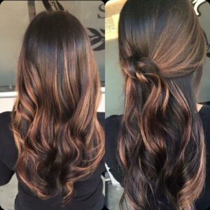 caramelized hair color blonde highlights